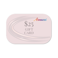 A clean, cream-colored $25 gift card with delicate floral line art and the "Arbella Style" logo.