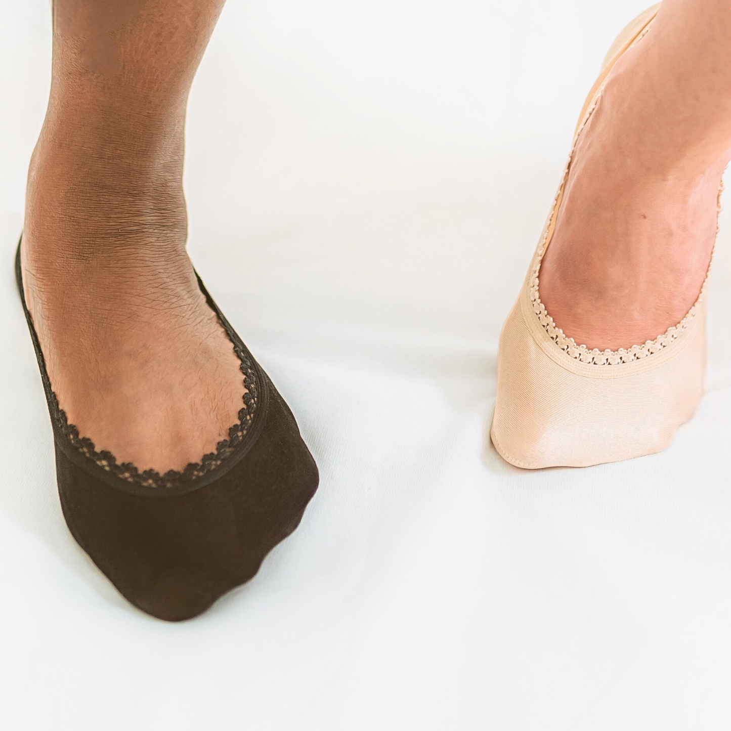 Non-Slip No-Show Footies for Women – Black & Sand, Shimmer Lace, FREE Bonus Pairs ($5.00e, WO pricing applied automatically at checkout)